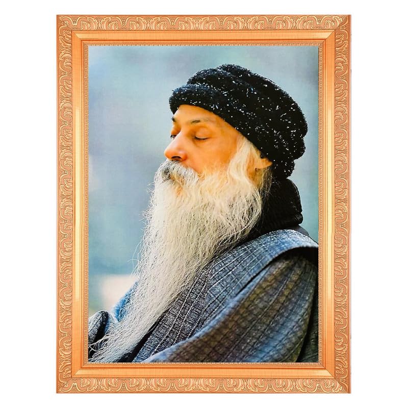 Shree Ranjeesh (Osho) Digital Print Photo In Golden Artwork Frame