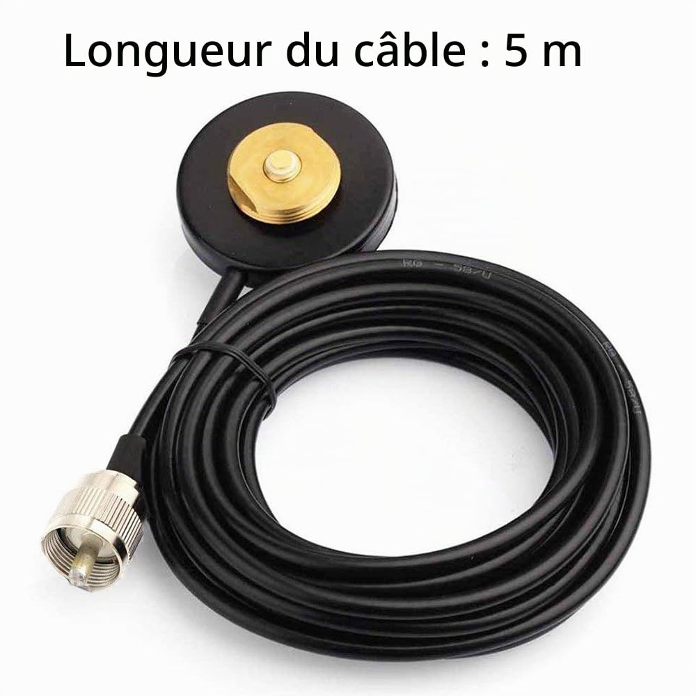 NMO bibande antenne à Gain élevé pour la Voiture Mobile Radio VHF UHF 400-470 136-174MHz et la Base magnétique de Montage pour Radios Mobiles PL259 Connecteur pour Kenwood Vertex Icom