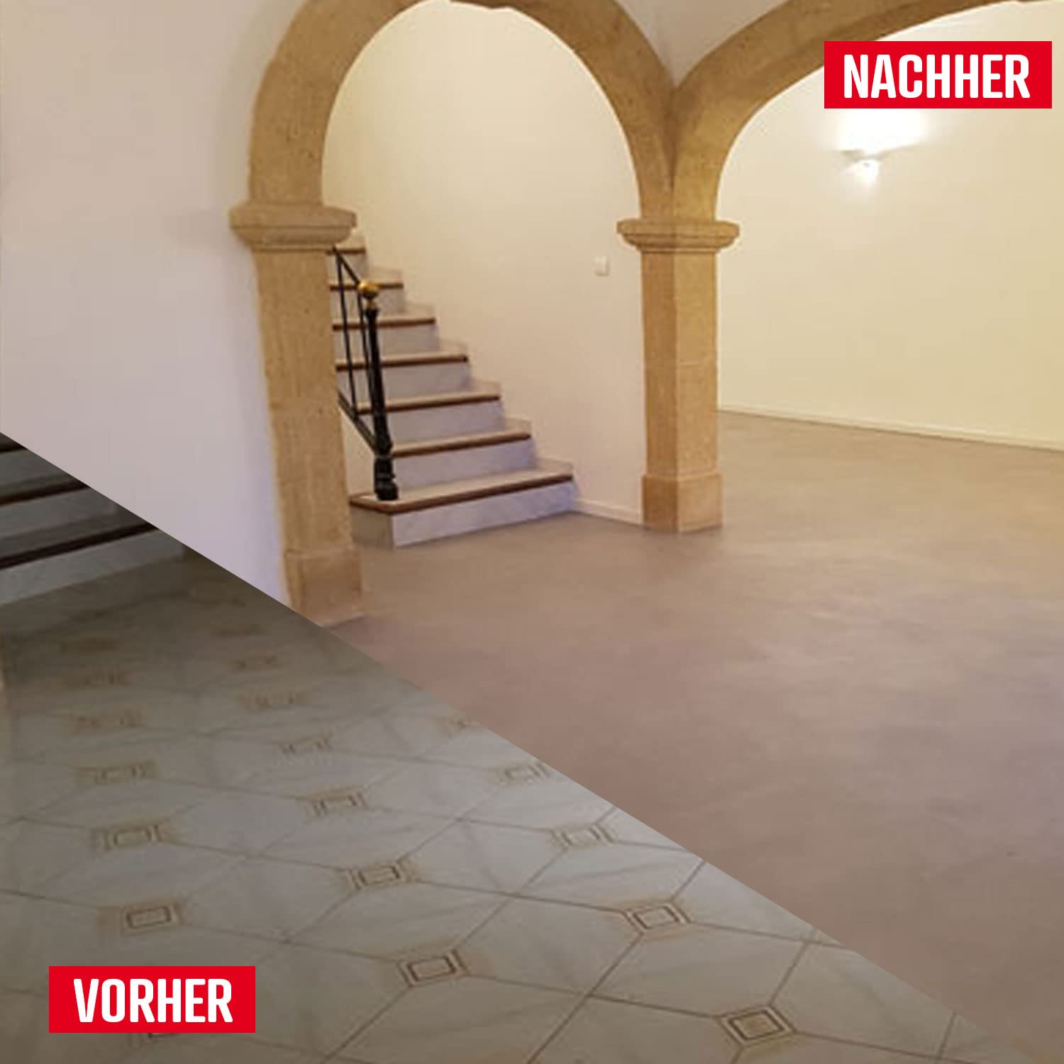 KIT KUNSTHARZBETON FÜR FLIESEN - NUANCES MINERALES Feldmaus Grau - 2 m² (in 2 schichten) | Küche, Bad, Arbeitsplatte, verstärkter Haken, schmutzabweisend, strapazierfähig, Komplett-Set Arcane Industries
