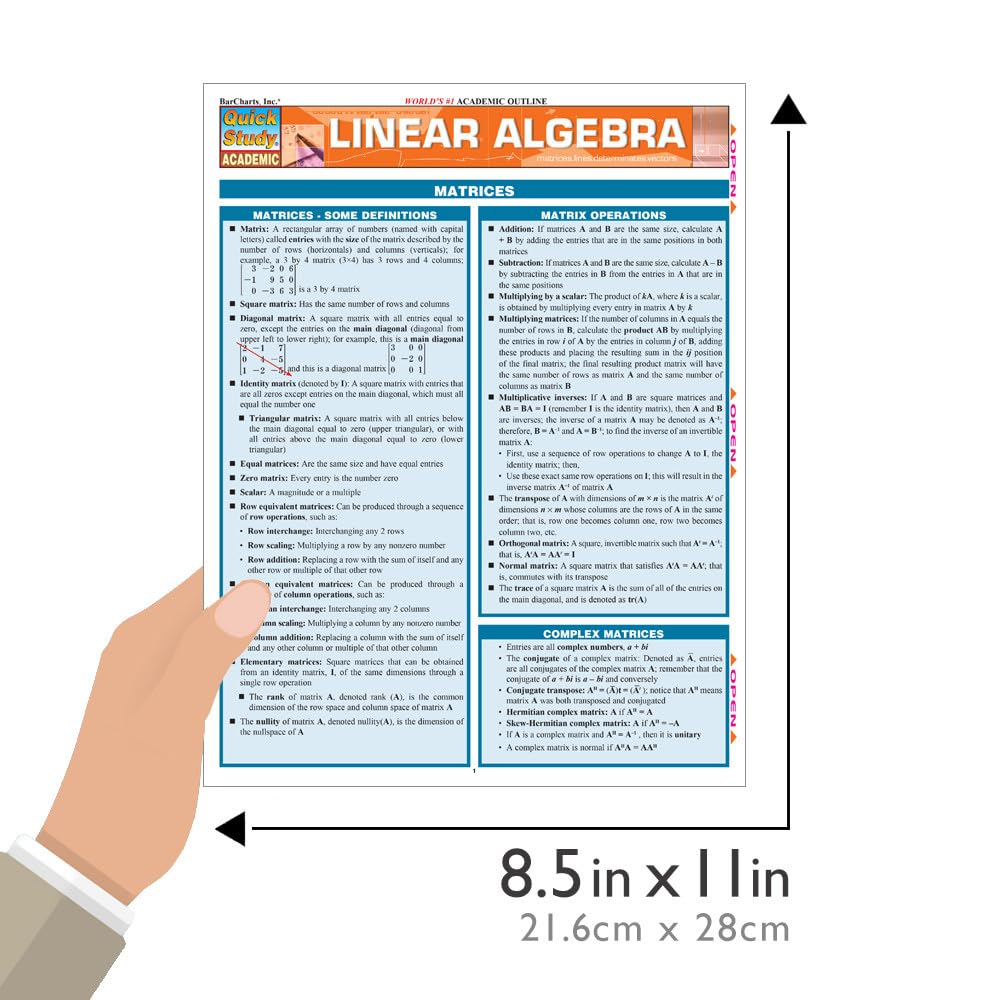 Snapklik.com : Linear Algebra: A QuickStudy Laminated Reference Guide