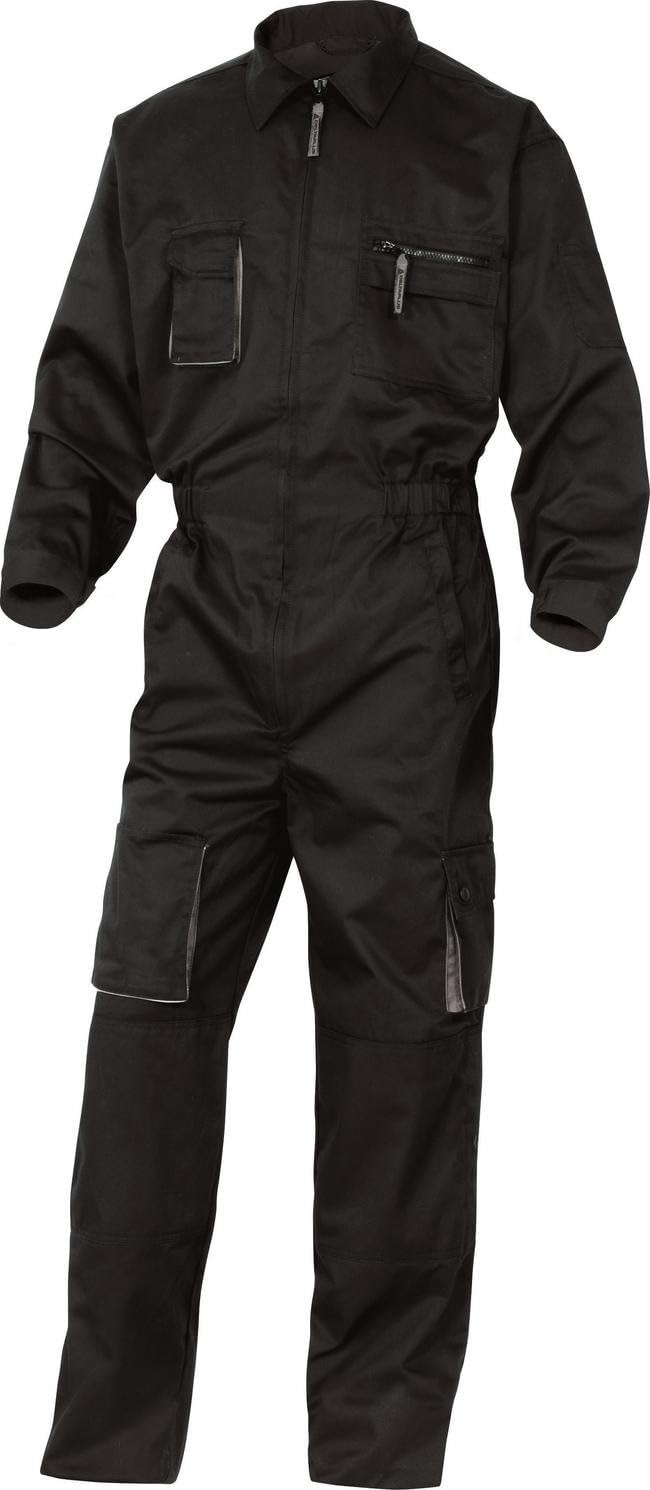Delta Plus Mens M2Com Mach2 Work Overall In Polyester Cotton Black-Grey Xl