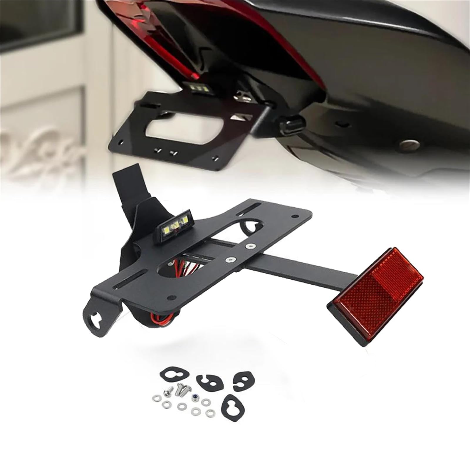 Support plaque d'immatriculation épuré pour éliminer le garde-boue Ducati V2 - 6
