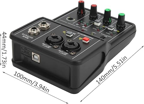 Miniatura 7 de mezclador de audio para consola mezclador usb Otros accesorios de disparo 2 canales Mezclador de audio USB 48V Phantom Power Compact Sound Mixing