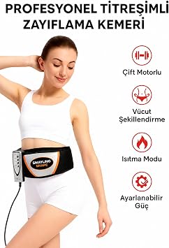 Titreşimli Zayıflama Kemeri – 5+1 Mod, Isıtma Fonksiyonu, Çift Motorlu Masaj, Ayarlanabilir Güç, İncelme ve Vücut Şekillendirme Kemerı – Evde Spor ve Masaj Cihazı