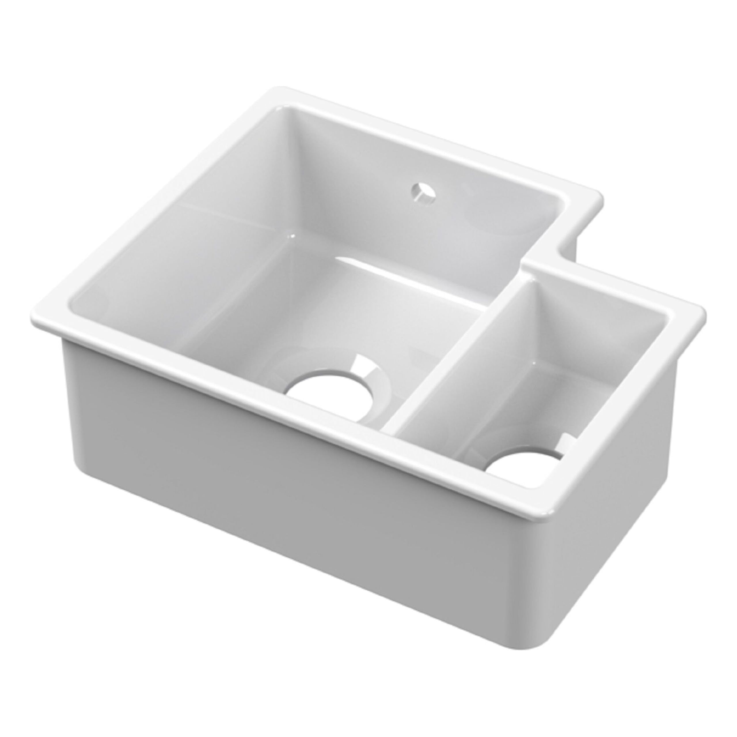 Balterley Fireclay 1.5 Bowl Undermount Kitchen Sink - White 457mm