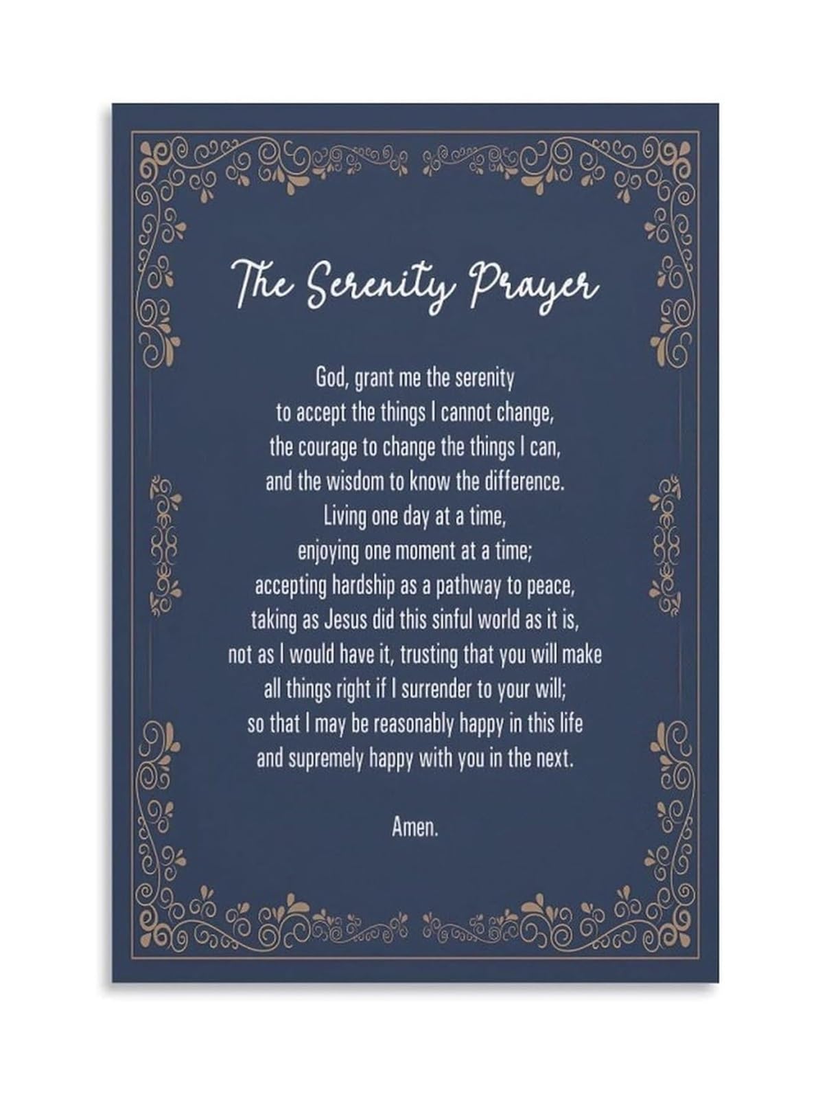 ISMCGPLHPT Christian Serenity Prayer Print - Inspirational Bible Verse Wall-Art, Religious Gift for Men & Women, Unframed Poster(Unframed,08X12inch(20X30cm))