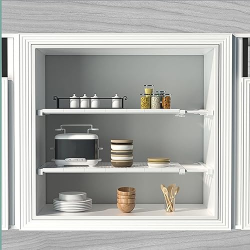 Miniatura 2 de LIYIVNAA Barra de tensión extensible para armario, colgador de ropa ajustable, soporte de almacenamiento para armario, organizador de armario,