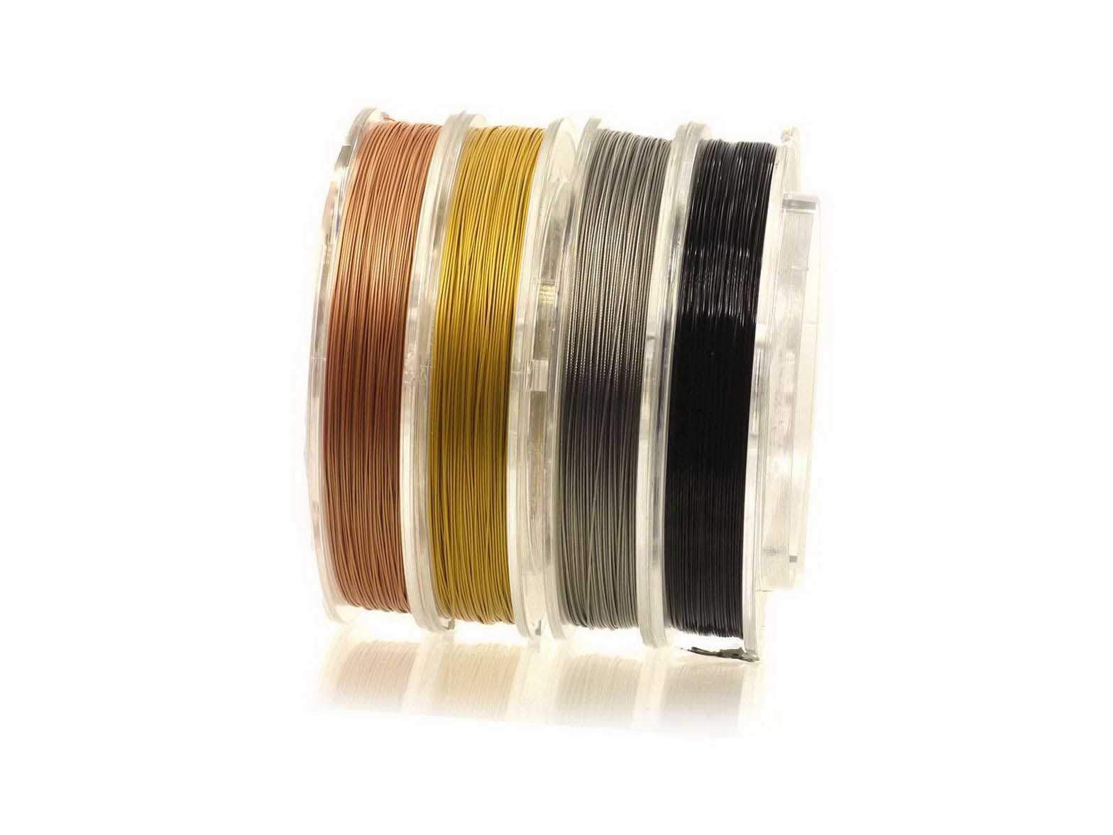 Filo per gioielli rivestito in acciaio inossidabile, filo di rame, 0,5mm, rotolo da 100m di colore argento chiaro per creare gioielli con perline e accessori di Creative-Beads
