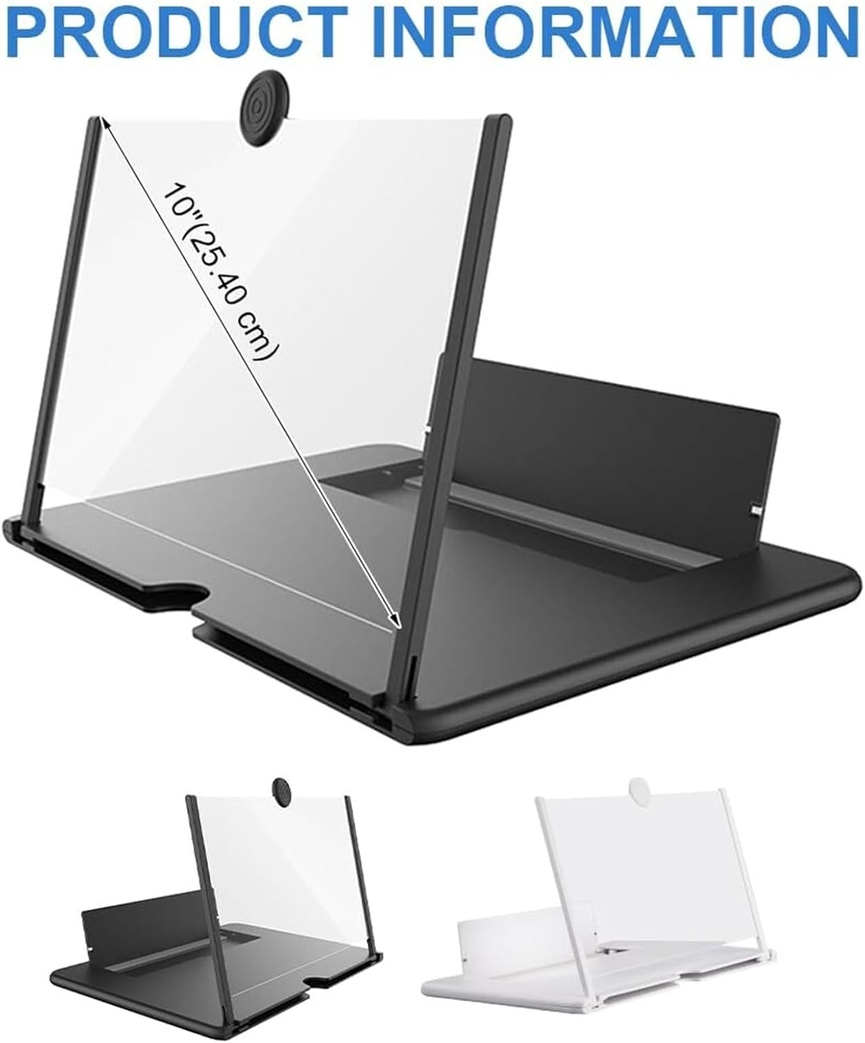 Mobile Screen Magnifier, 2026 New 3D High-Definition Projection, Suitable for Movies, Videos, and Games, Portable, for Seniors(Black,10)