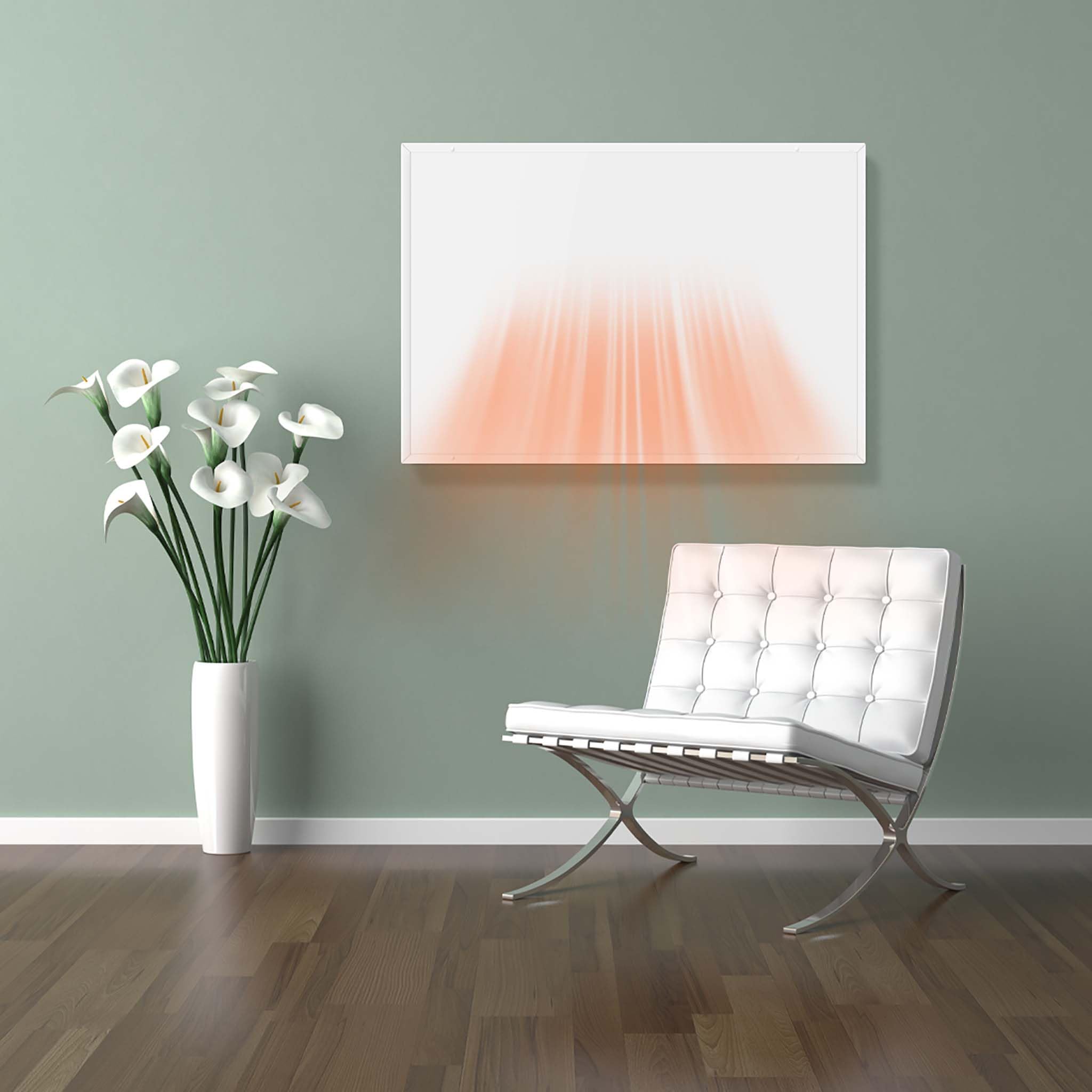 Wiltec Calefactor infrarrojo 400W panel calefacción IR calentador eléctrico radiador de bajo consumo