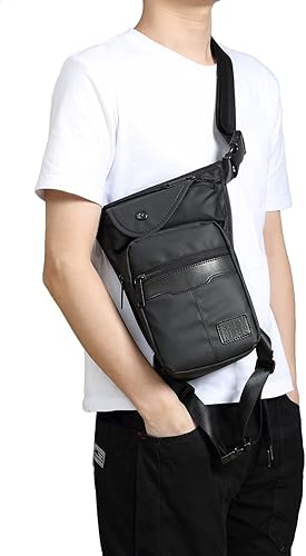 Miniatura 4 de Anjoy Impermeable lona táctica gota pierna bolsa al aire libre cintura paquete para hombres mujeres moto ciclismo multi-bolsillo cintura Fanny bolsa