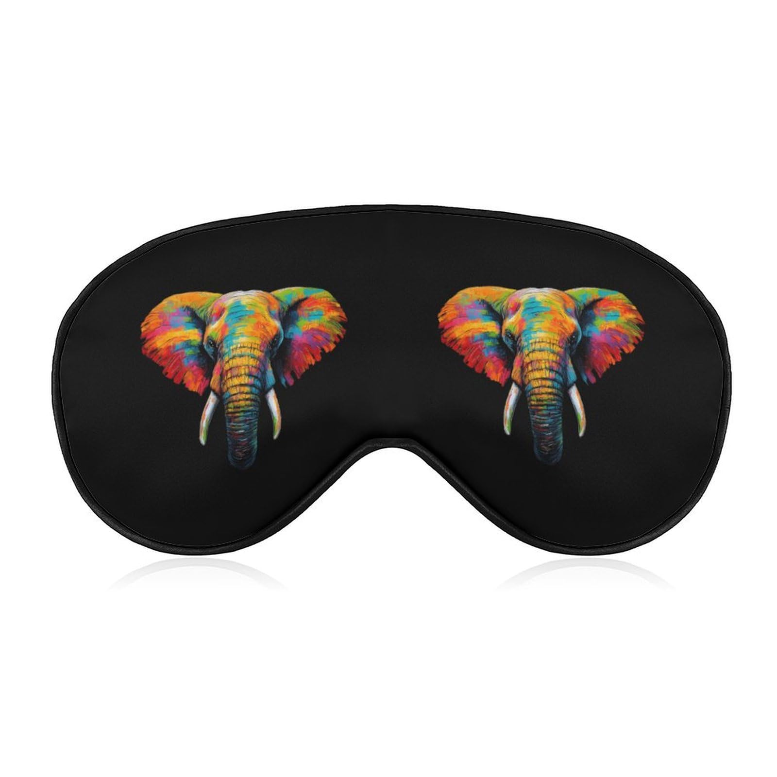 Colorful Elephant Head Sleep Mask Eye Shade Cover Adjustable Strap for Travel Lunch Break Women Men
