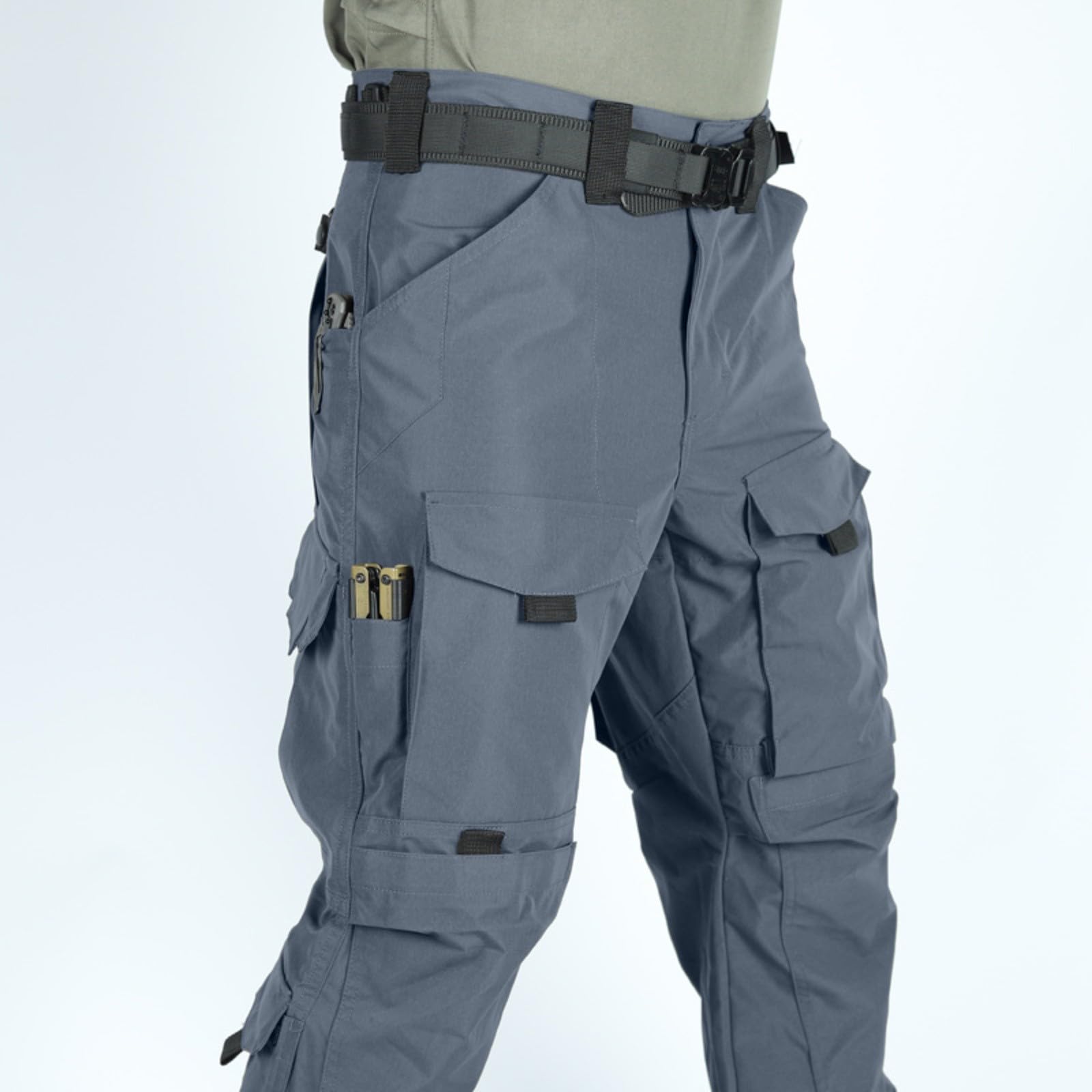Generisch Pantalones cargo para hombre 3XL elásticos: pantalones de trabajo con múltiples bolsillos, pantalones de exterior, resistentes a la abrasión, pantalones de senderismo de pierna recta