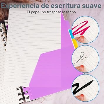 Black A5 Spiral Notebook, A5 Notebook with Dividers