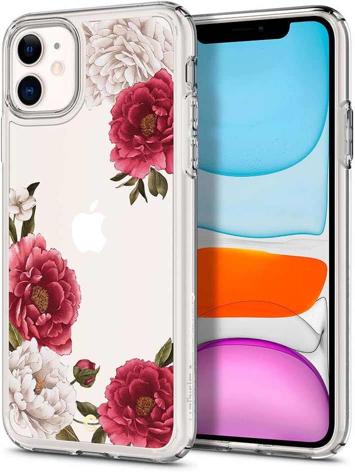 Cecile Designed for Apple iPhone 11 Case (2019) Clear | TPU | PC | Bumper | Slim |Plastic - Red Floral