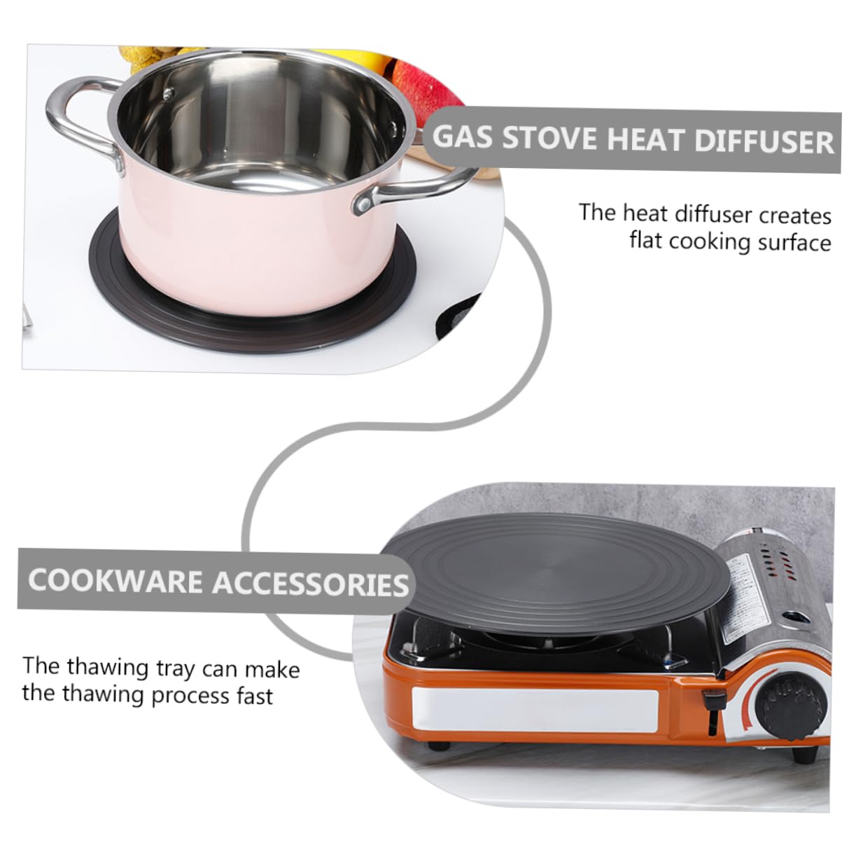 Ciieeo Placa Difusora de Calor para Estufa Reduce La Bandeja para Descongelar Olla Redonda de Cm Accesorios para Utensilios de Cocina