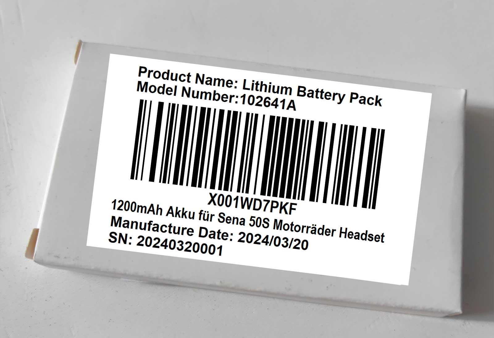 XINLANTECH 1200 mAh 102540 Battery Replacement for Sena 50S