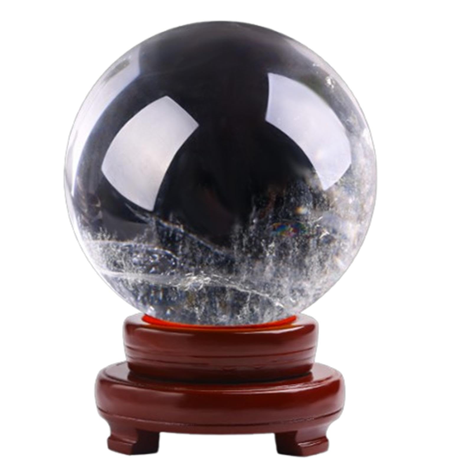 RVBLRDSE Room Decor Clear Quartz Crystal Ball Real Sphere for and Divination Feng Shui Ornaments Spiritual Home Decoration,8cm/3.1in Gemstone Stone