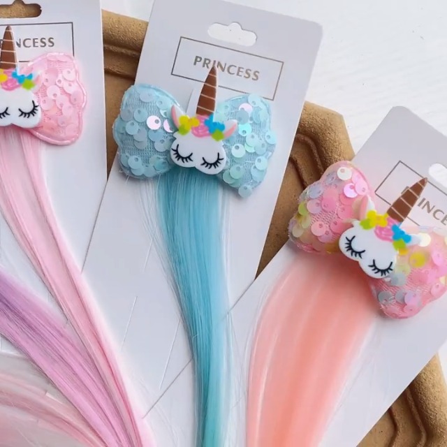 Amazon.com : SVNMU 6pcs Colorful Unicorn Hair Extensions for  display picture 1