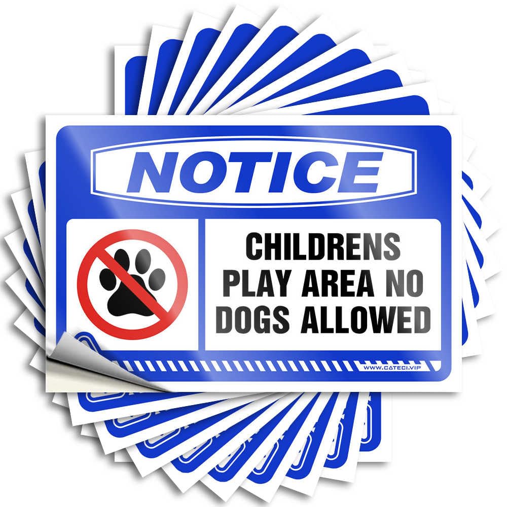 Golden Saying, Funny Desk Decor Essentials Notice Children’s Play Area No Dogs Allowed | Funny Quote Classroom Decals(8X12CM)