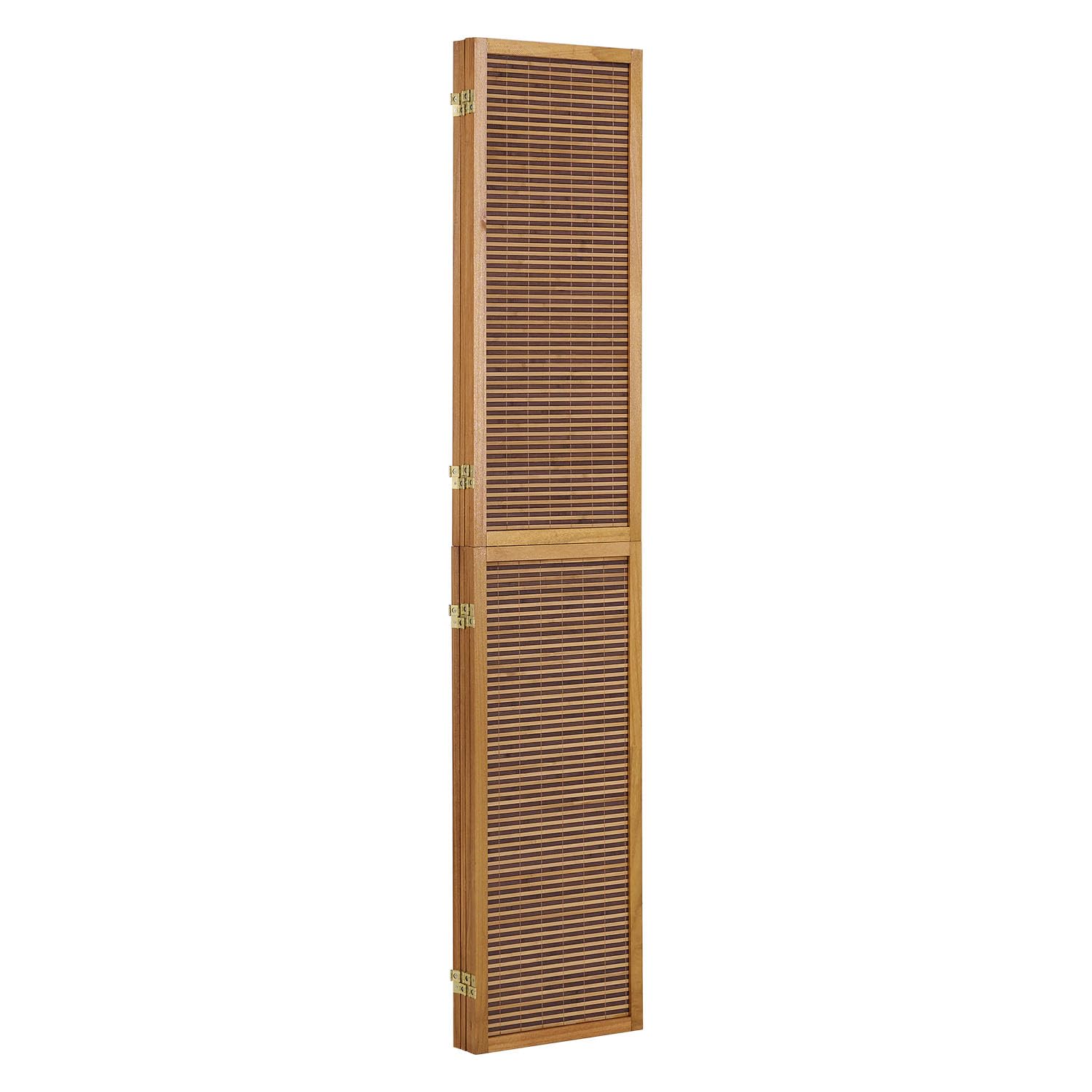 Homestyle4u Paravent Interieur Hauteur 200 cm du Bambou en Brun Clair 4 Panneaux séparateur de pièce décoratif