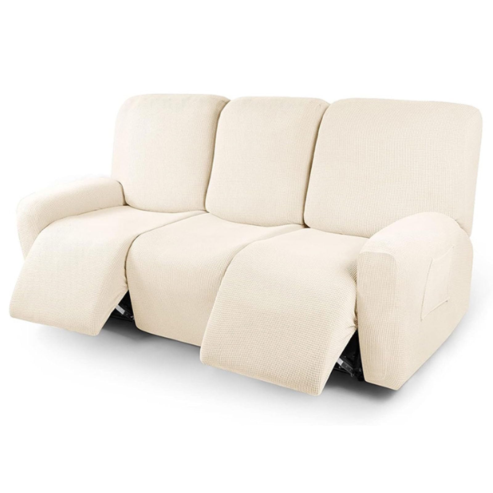 MTHGH Armchair Covers Recliner Sofa Covers Non Slip Sofa Cover Recliner Chair Cover Sofa Armchair Slipcovers Arm Covers With Pockets Chair Protector Cover(#1,3-seater)