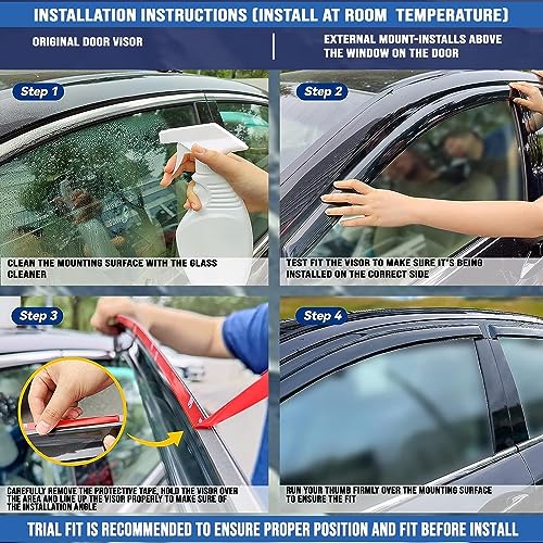 Image of ROYALTECH Premium Non-Breakable Car Window Door Visor /Rain Guard /Wind Deflector Compatible for (Mahindra Marazzo (2018-2020) 6pcs)