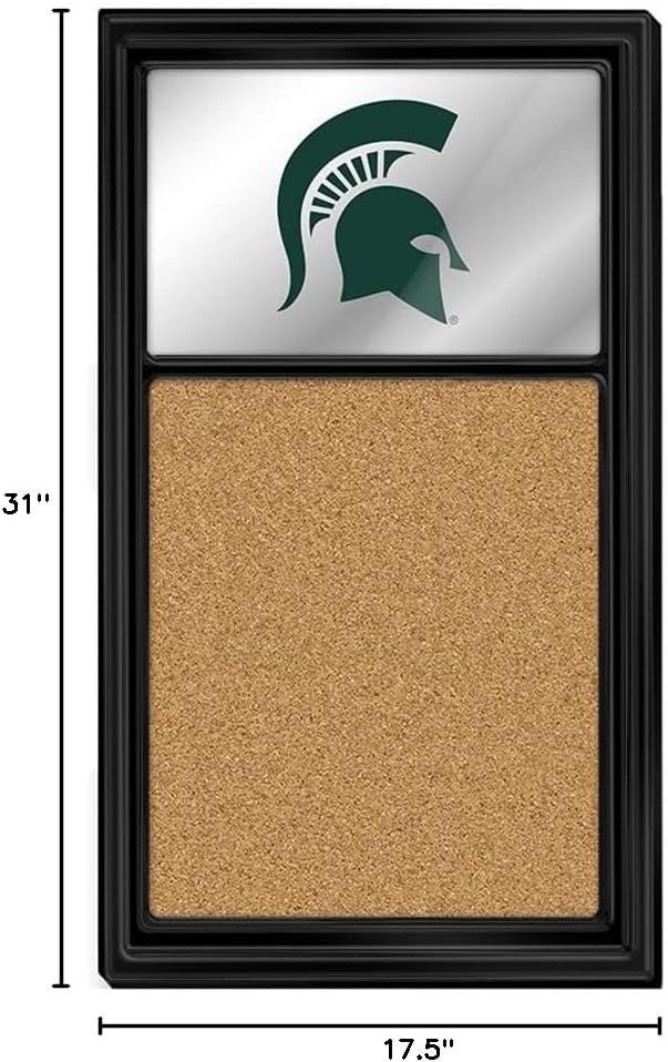 The Fan Brand NCAA Michigan State Spartans - Helmet - Mirrored Cork Note Board - Sports Team Bar Sign Décor: Home, Dorm, Garage, Office, Fan Cave