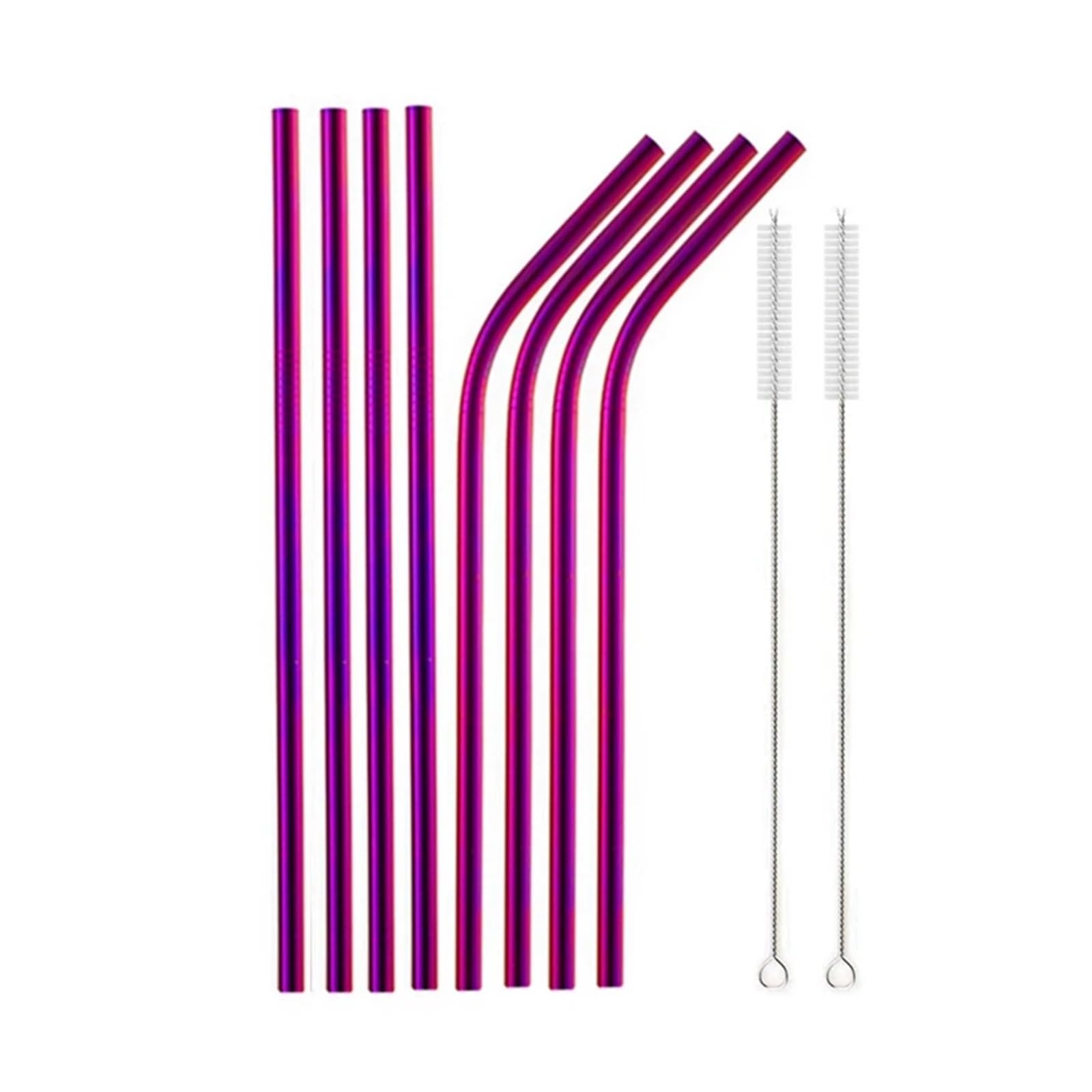 Cannuccia Metallo Set di cannucce riutilizzabili colorate, in metallo, in acciaio inossidabile 304 for latte, caffè, accessori for feste, da cocktail per bevande(10Pcs Purple)