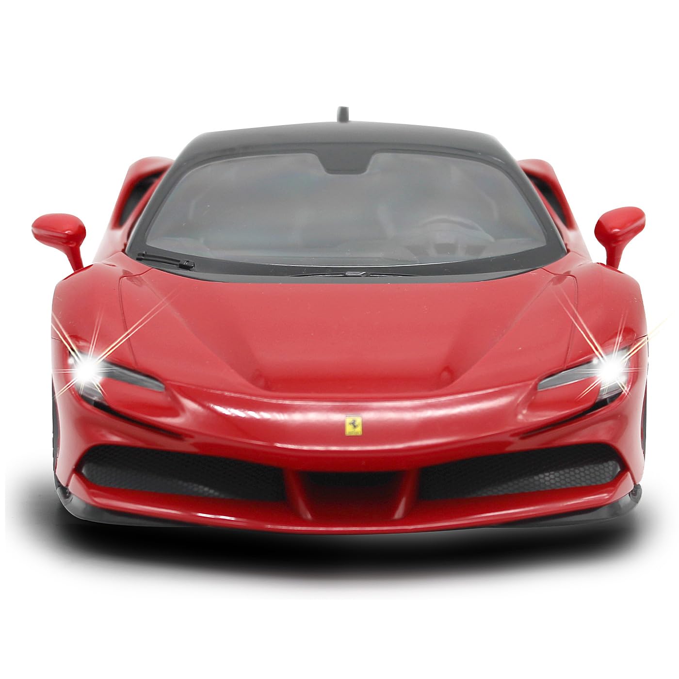 JAMARA 403122 – Ferrari SF90 Stradale 2,4 GHz 1:14 – oficjalna licencja, do 1 godziny czasu jazdy, ok. 11 km/h, światło LED, perfekcyjne szczegóły, szczegółowe wnętrze, wysokiej jakości wykonanie