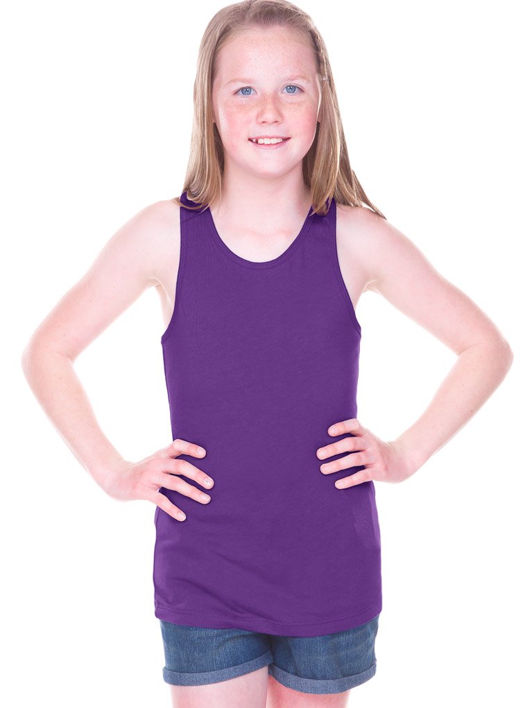 Kavio! Big Girls 7-16 Sheer Jersey Racer Back Tank Grape L