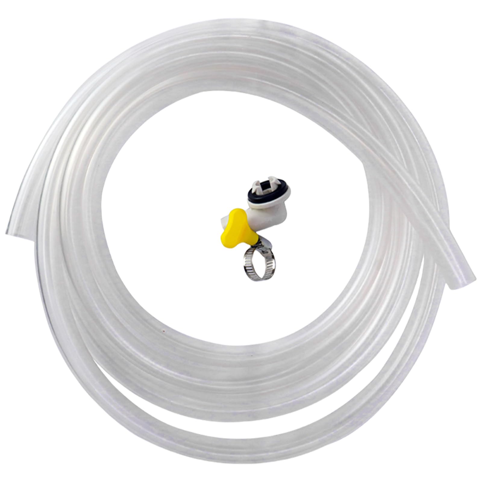PANGBOER 10Ft Drainage Hose Extension Hose with Secure Clamp Portable Drain Set PVC Texture Drain
