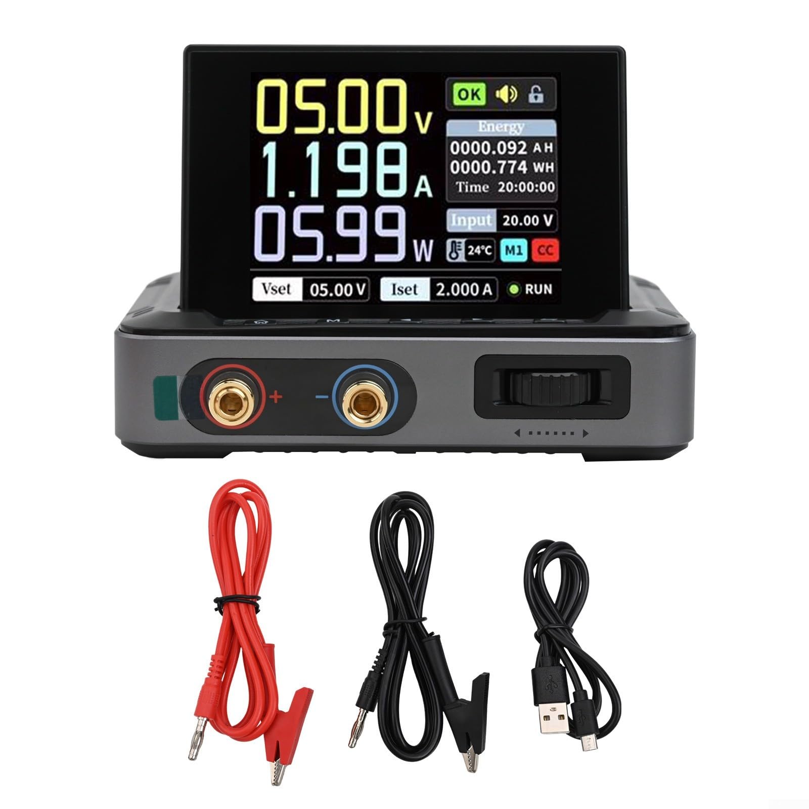 DPS-150 - Fuente de alimentación CNC CC (30 V, 5 A, 150 W, regulable con pantalla IPS para USB-C, para pd QC, fuente de alimentación de laboratorio, portátil