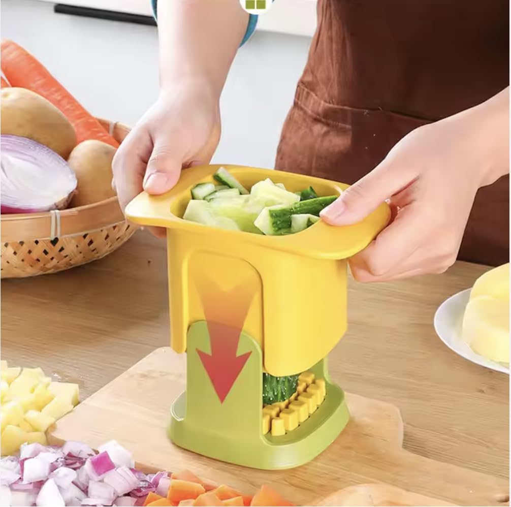 Vegetable Chopper and Dicer, Yellow and Green, Chop Fruits and Vegetables Quickly