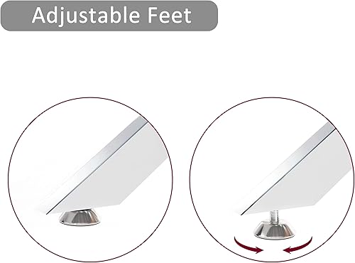 Miniatura 8 de Sybrioka Mesa de centro de cristal para sala de estar, 39.4 pulgadas, rectangular, tapa de vidrio templado transparente y patas de metal plateado