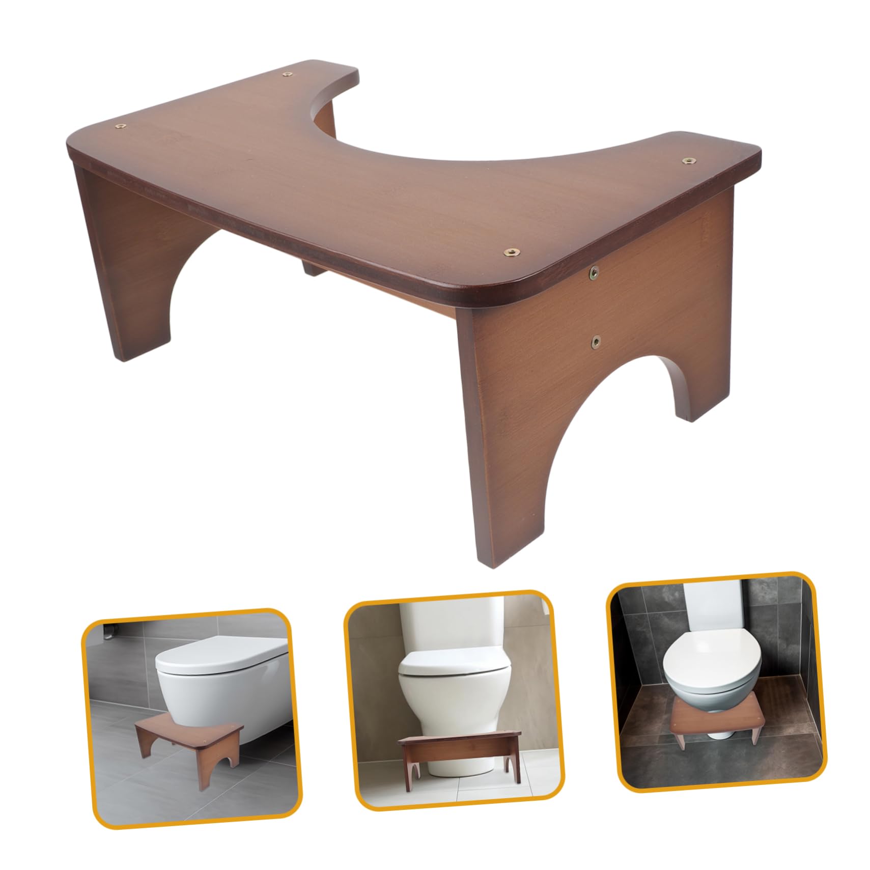 Sgabello Bagno in Bambù per Toilette, Pedana Robusta Domestica | Design Semplice ed Elegante, Uso Multi-funzione, Comodo Supporto per Postura Durante L’uso Quotidiano