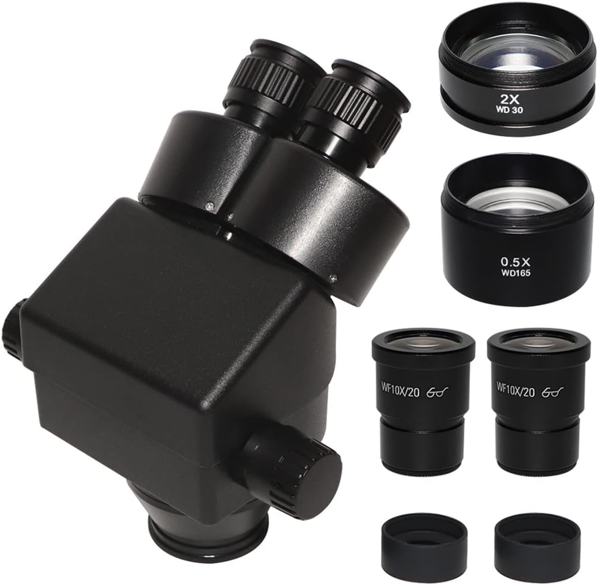 Microscope Observation 3.5X-90X 7X-45X Simul-Focal Binocular Microscope 0.5X 2.0X Auxiliary Lens+ Zoom Stereo Lab Microscopio Accessories(7X-90X)