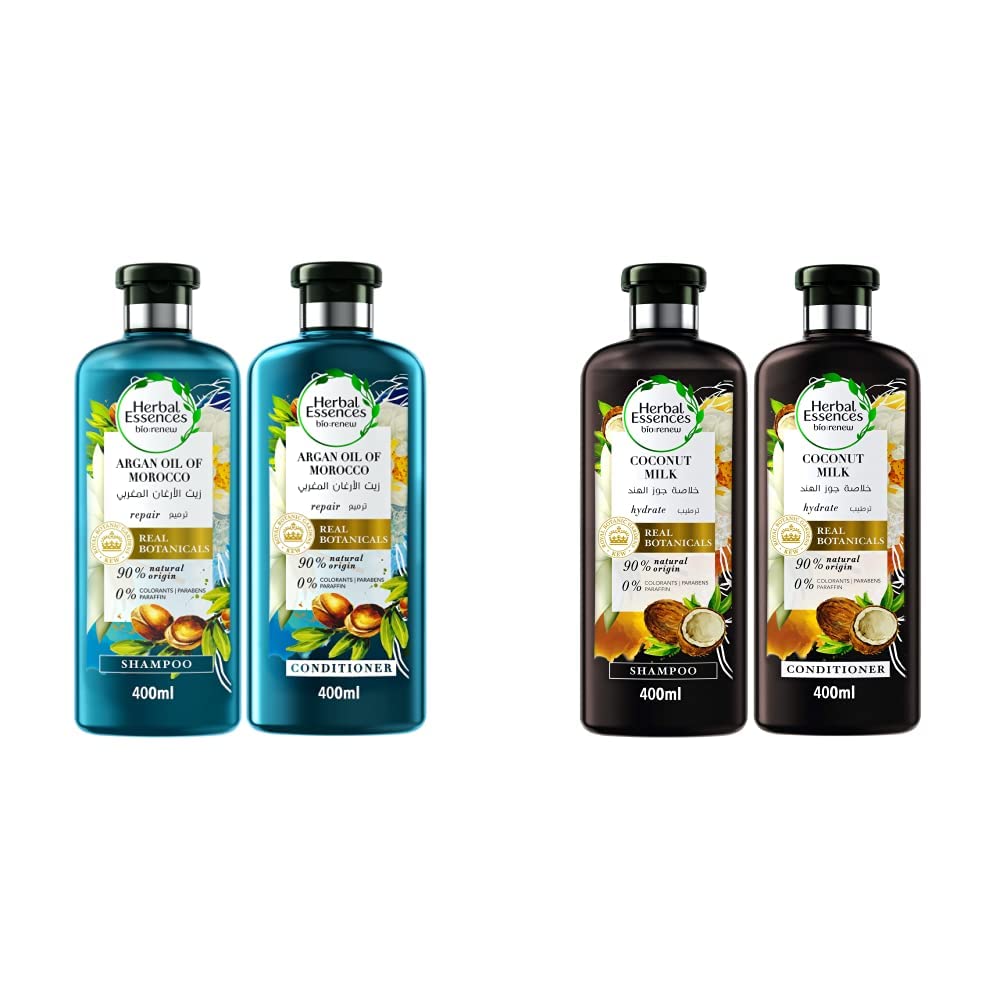 Herbal EssencesBio Renew Argan Oil Of Morocco Shampoo 400 Ml+ Conditioner 400 ml & Bio:Renew Coconut Milk Shampoo 400 Ml + Conditioner 400 ml