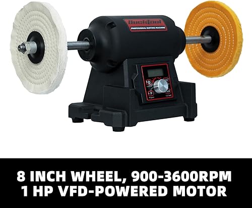 Vista 12 de BUCKTOOL Amoladora de banco de doble velocidad de 8 pulgadas y amortiguador, amoladora de banco profesional de baja velocidad con base de hierro