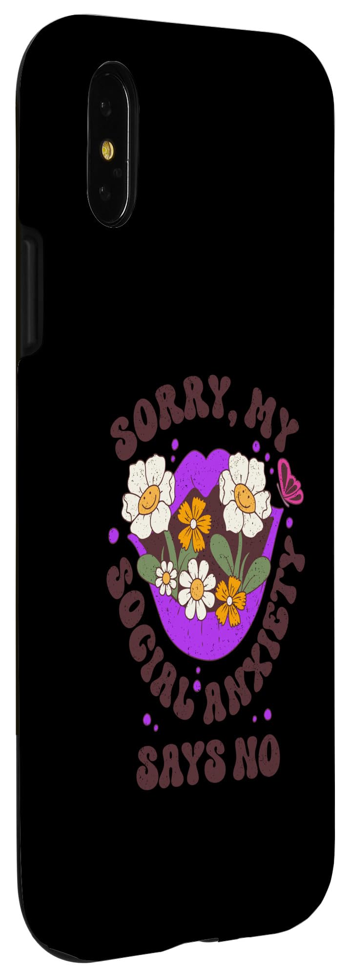 iPhone X/XS sorry my social anxiety says no Case - Image 3