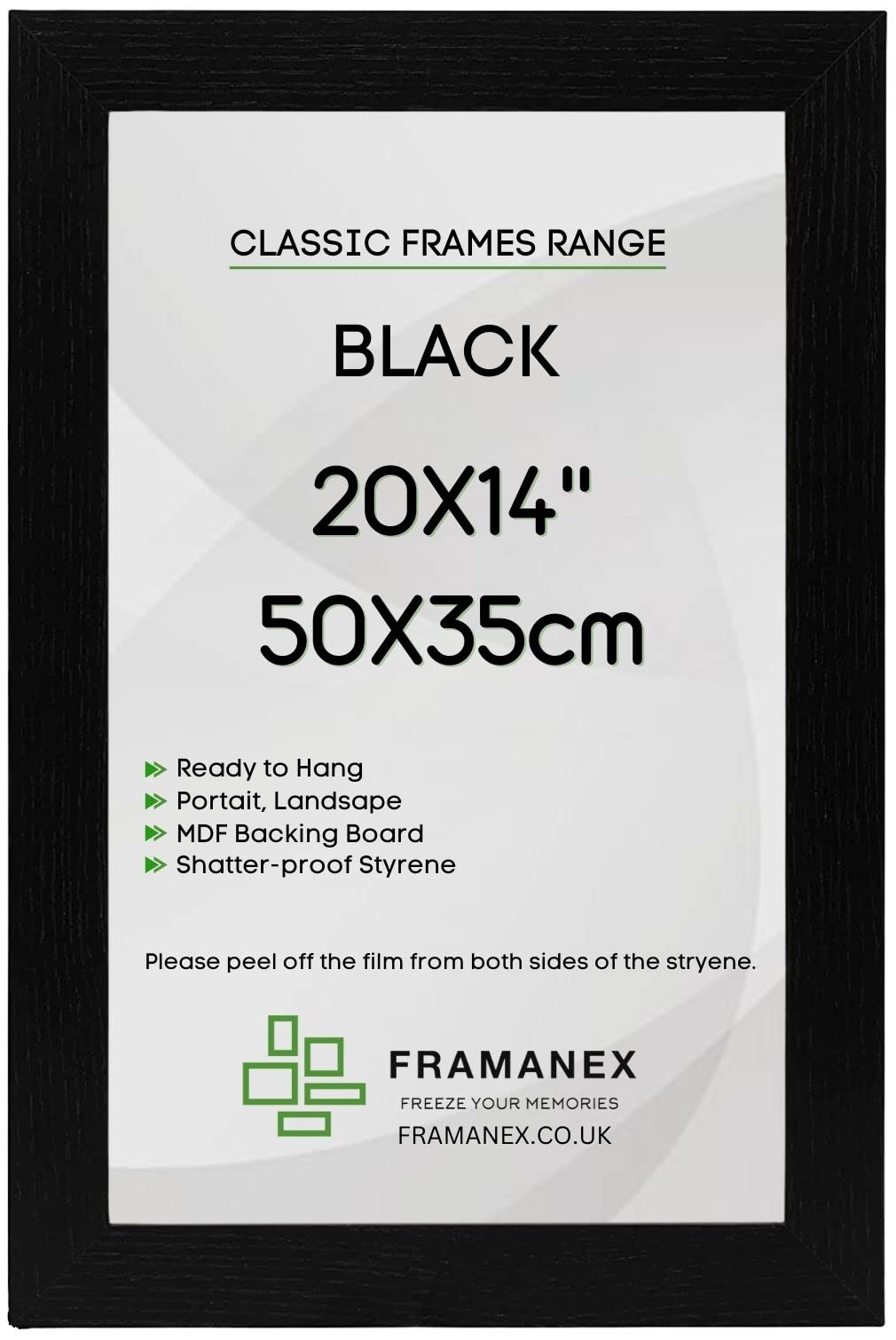 Framanex Black Modern Colour 20X14 Picture Photo Poster Frames | 14X20 Inch Rectangle Picture Frame | Wood Finish Photo Frame