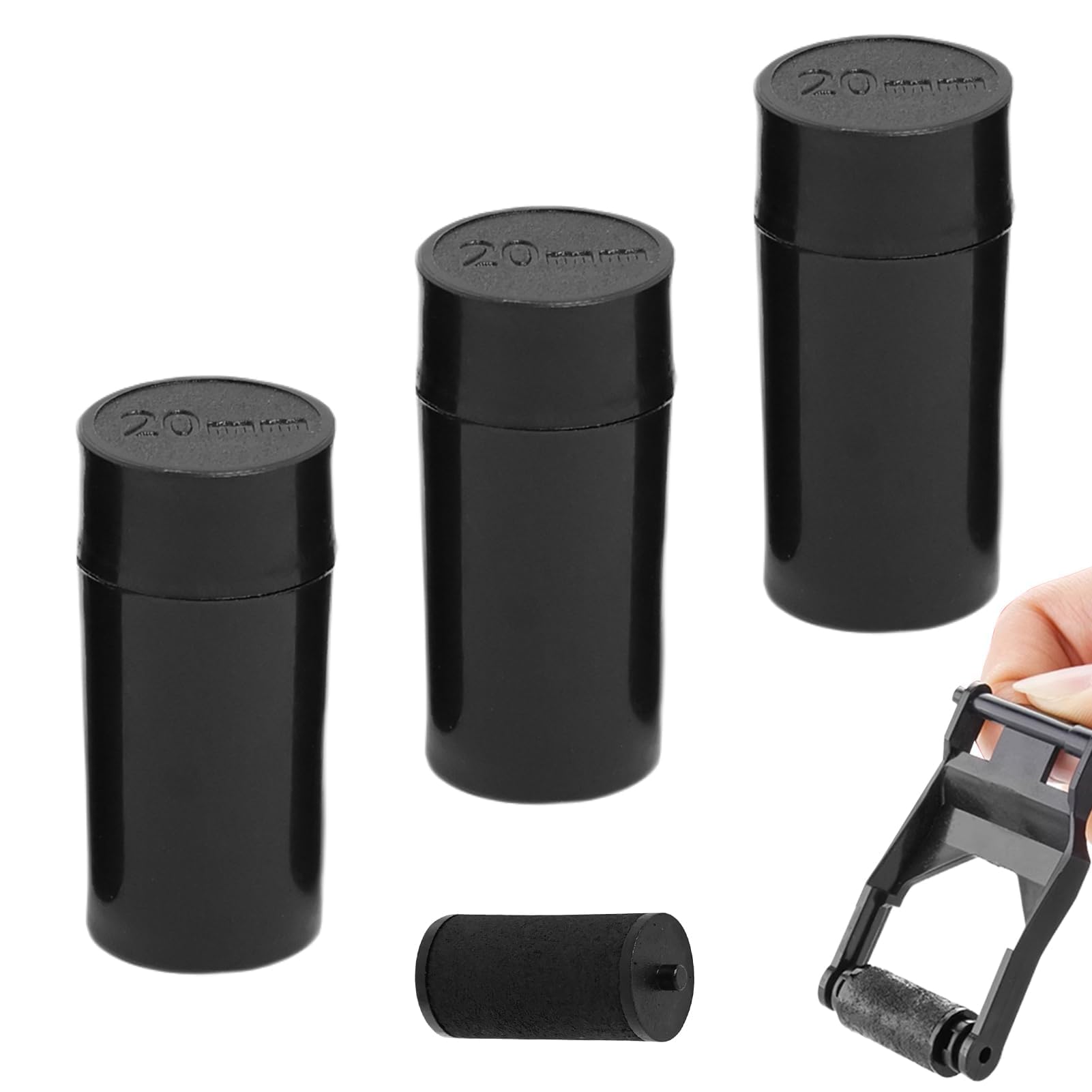 Pack of 3 Black Ink Roller Cartridges for Swift M8-22 Price Gun Price Labeller Roller Accessories Compatible with Swift Motex Danro Quicktag Tiger Labelers 20mm*12mm Ink Rolls Easy to Replace