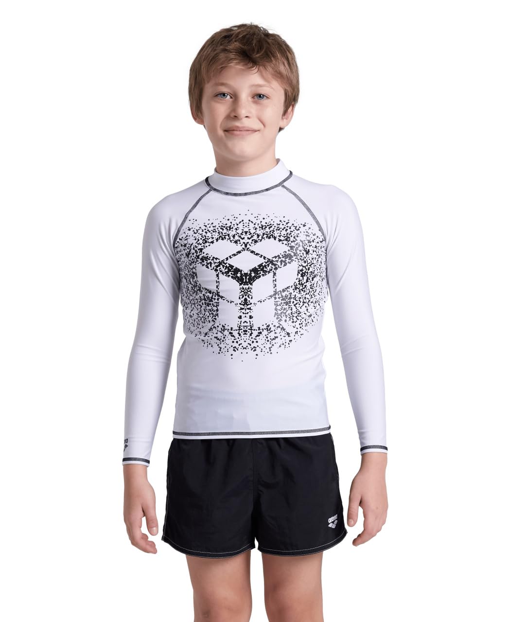 arena Unisex Jr Rash Vest L/S Graphic Rash Guard Shirt Garçon