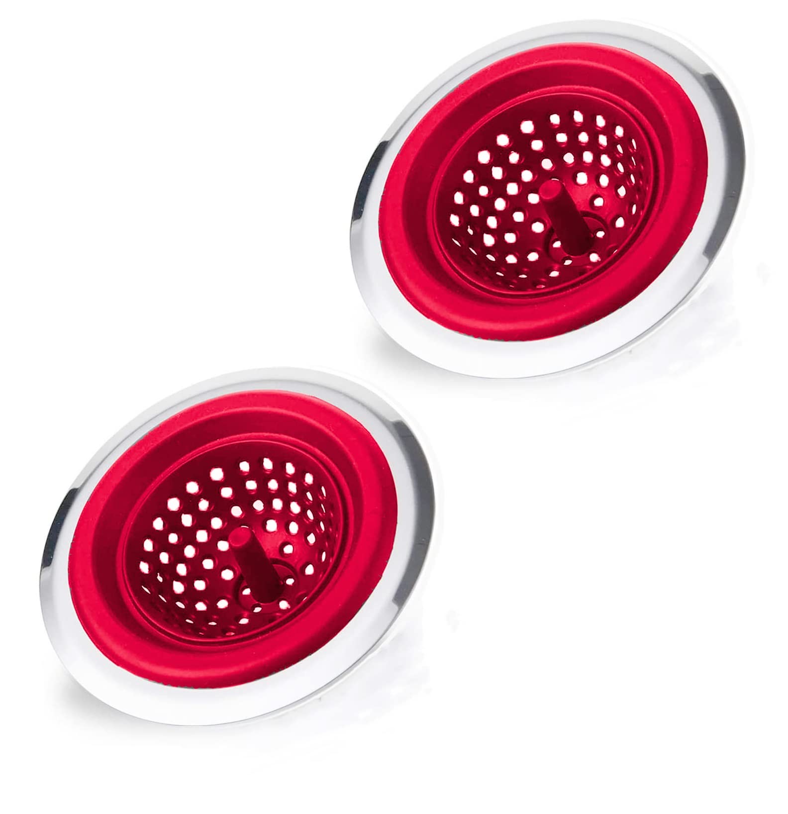 P-Plus International Kitchen Sink Strainer Food Catcher Flexible Silicone Good Grip Kitchen Sink Drainers Traps Food Debris and Prevents Clogs for Most Sink Drains(Red, Pack of 2) (B09Y31KFVF) Amazon Price History, Amazon Price Tracker