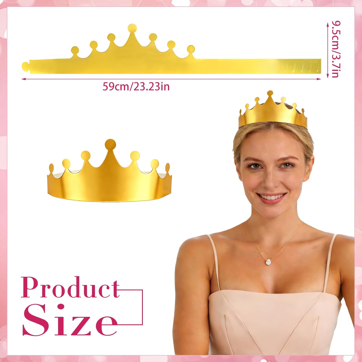 210 Pcs Gold Paper Crowns with Gem Stickers King Crown Princess Hats Bulk for Baby Showers Weddings Birthday Celebration Party Supplies