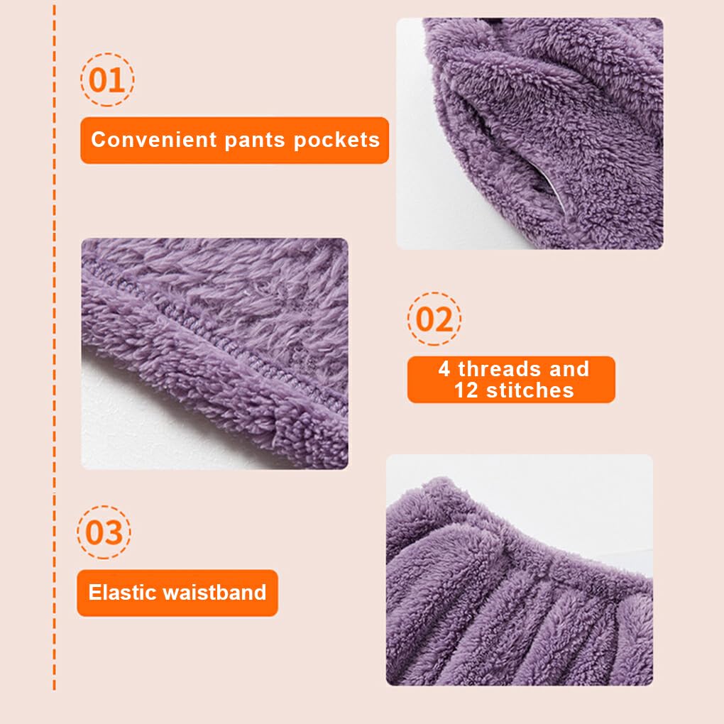 Stai Comodo con Gli Indumenti da Notte in Raso per la casa | Morbido e Confortevole per Le Donne Set Pigiama Invernale in Velluto Caldo Poliestere Resistente