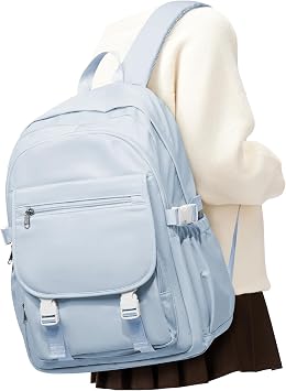 Lightweight Waterproof Backpack for Women Men Large Capacity College School Bag with Luggage Straps Multiple Pockets Durable High School Bookbag, Casual Daypacks for Students Girls BoysBlue