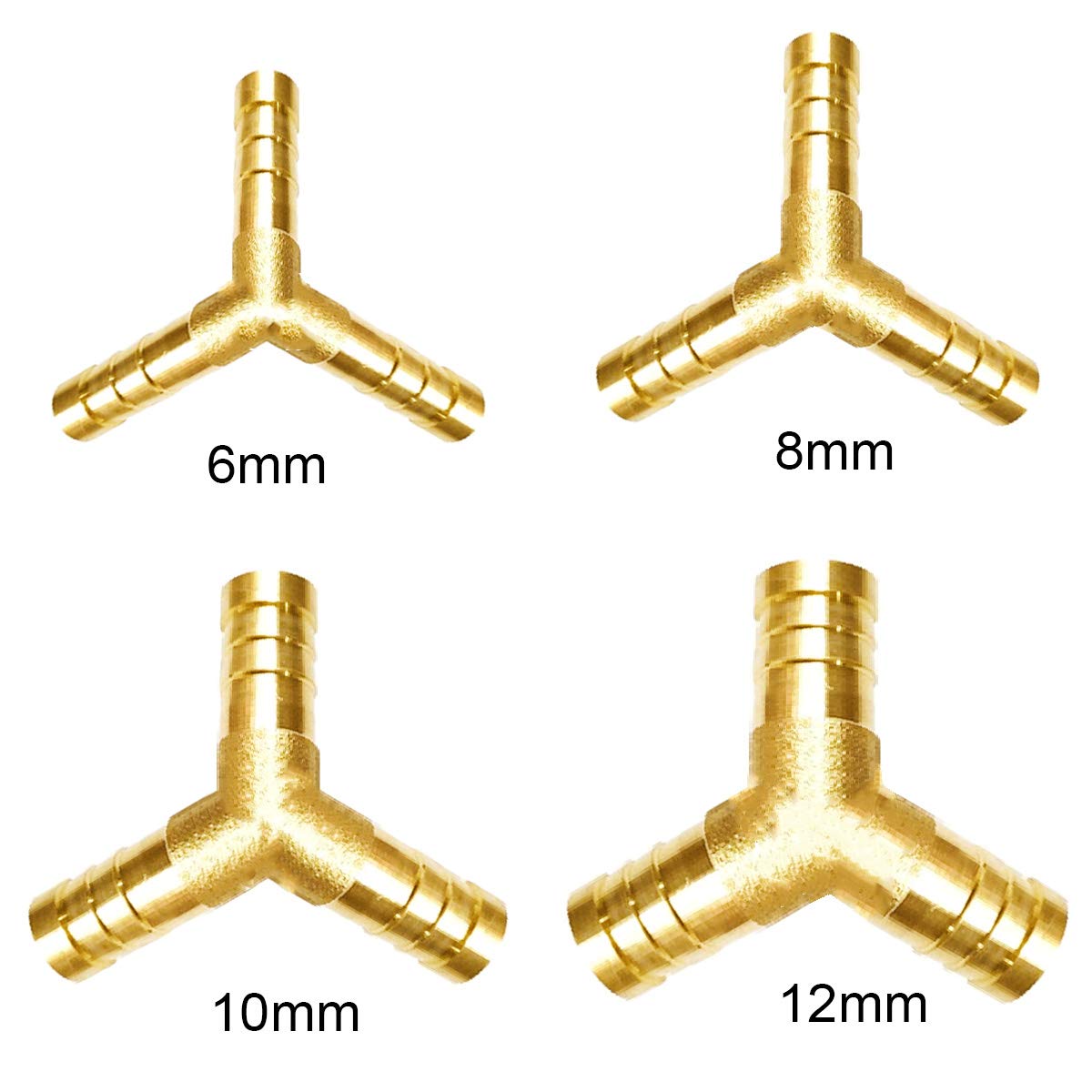 Connecteurs Barbelés En Laiton Massif - Diamètres 6 à 19 Mm - Formes T, Y, X - Pour Air, Eau, Carburant, Huile