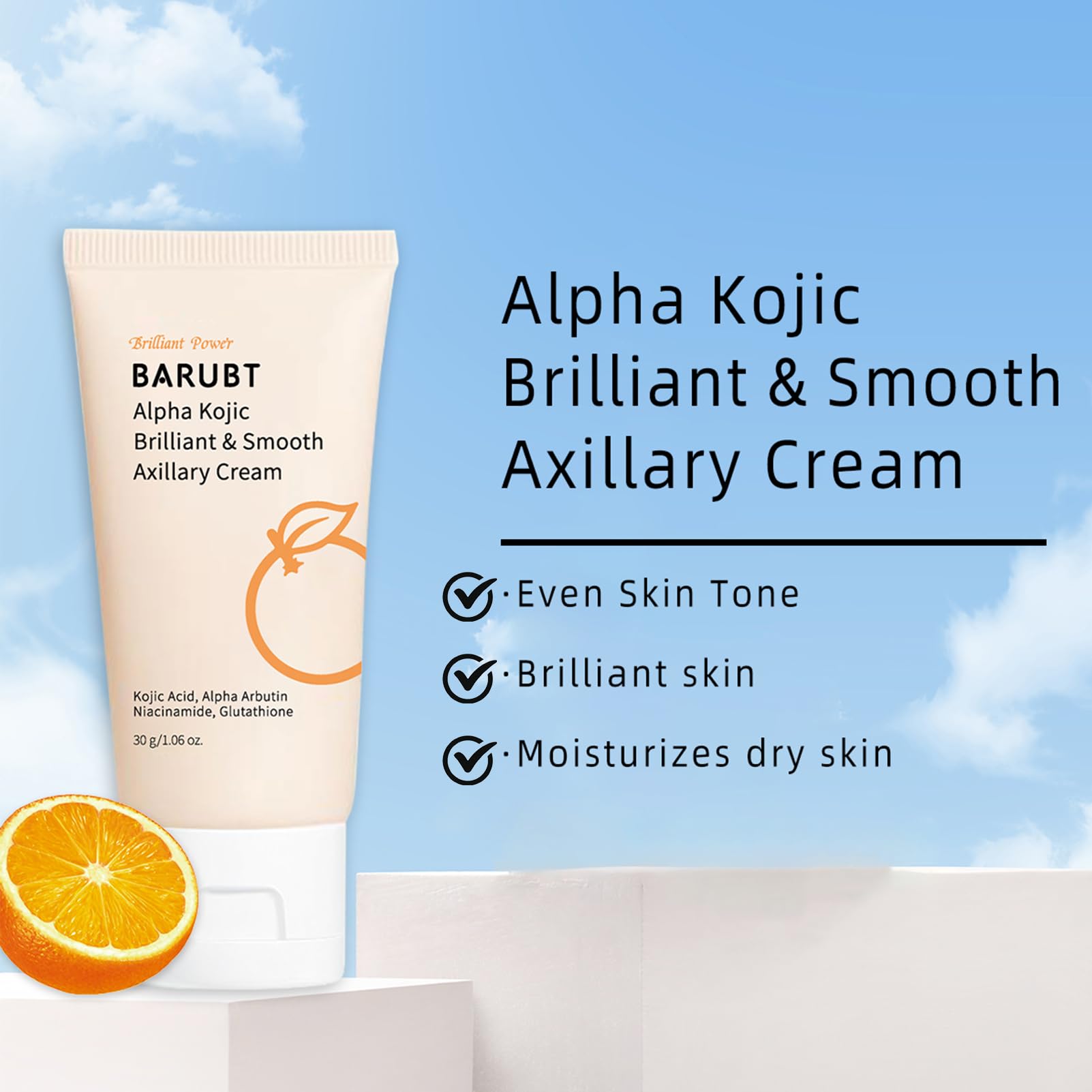 Kojic Acid Underarm Whitening Cream, Skin Lightening Cream,Korean Skin Care  for Armpits, Knees, Inner Thighs, Bikini, Intimate Areas, Quickly Absorb &  Reduce Odor,Smoothing