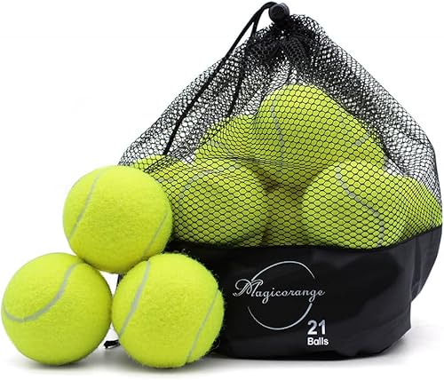 Miniatura 9 de Magicorange Pelotas de tenis, paquete de 21 pelotas de tenis de entrenamiento avanzado, pelotas de práctica, vienen con bolsa de malla para un fácil